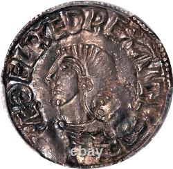 Grande-Bretagne Aethelred II (978-1016) Penny d'argent PCGS AU-58