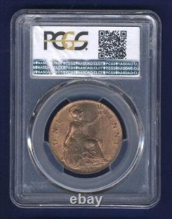 Grande-Bretagne Édouard VII 1910 1 Penny Choix non circulé Certifié Pcgs Ms64rb