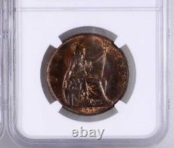 Grande-Bretagne Edward VII 1902 1 Penny Choix Non Circulé Certifié Ncg Ms64-bn