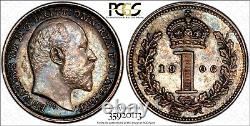 Grande-Bretagne Edward VII Argent 1906 1 Penny PCGS PL63 PROOFLIKE TONED KM#795(3)