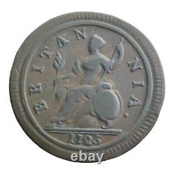Grande-Bretagne George I 1723 1/2 Penny Coin en bronze anglais avec coin clairci
