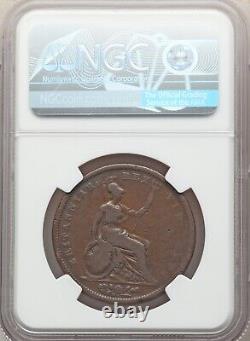 Grande-Bretagne George IV 1827 1 Penny Coin, Rare, Certifié Ngc F12-bn