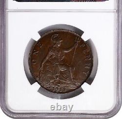 Grande-Bretagne George V 1918-kn Penny Presque non circulée Ngc Certified Au55-bn