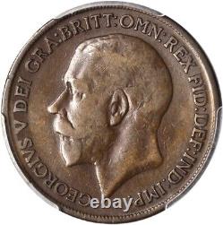 Grande-Bretagne George V 1919-kn Pièce de monnaie Penny circulée certifiée Pcgs authentique
