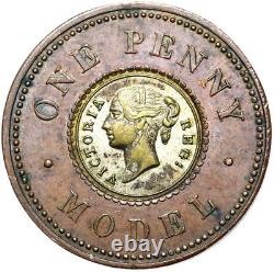 Grande-Bretagne Reine Victoria 1 Penny Pence 1844 ÉTAT DE MODÈLE D'UN PENNY