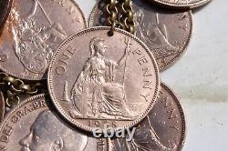 Grande-Bretagne Une Penny Roi George V & VI Penny Bronze-1912 à 1938-12 Pièces