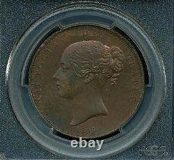 Grande-Bretagne Victoria 1855 Penny, Non circulé de choix, Certifié Pcgs Ms64-bn