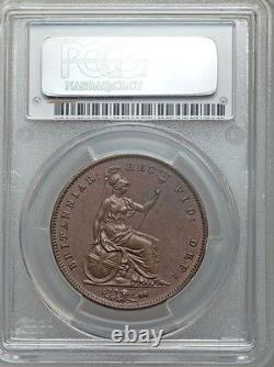 Grande-Bretagne Victoria 1858/7 1 Penny Pièce Non Circulée, Certifiée Pcgs Ms62-bn