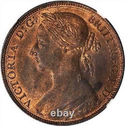Grande-Bretagne Victoria 1882-h Penny, Non Circulé, Choix Certifié Ngc Ms63-rb