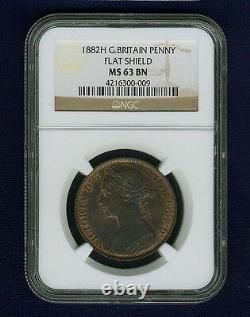 Grande-Bretagne Victoria 1882-h Penny, Non circulé, Certifié Ngc Ms63-bn
