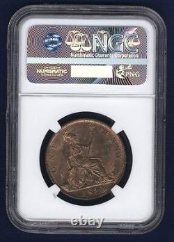 Grande-Bretagne Victoria 1890 1 Penny, Non circulé, Certifié Ngc Ms64-rb