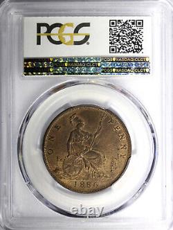 Grande-Bretagne Victoria Bronze 1886 1 Penny PCGS MS63 RB Toned Léger KM# 755 (3)