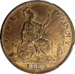 Grande-Bretagne Victoria Bronze 1886 1 Penny PCGS MS63 RB Toned Léger KM# 755 (3)