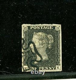 Grande-bretagne #1 (gb246) Penny Black, Queen Victoria, Utilisé, Fvf, Cv$320.00