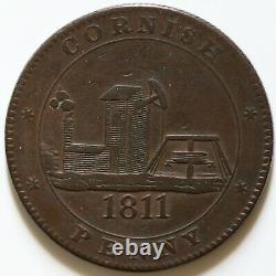 Grande-bretagne 1811 Un Penny Cornish Cornwall Pour Le Logement Jeton De Cuivre