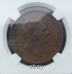 Grande-bretagne 1831 William IV Penny Ngc Vf 35 Brown Très Original