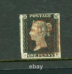 Grande-bretagne 1840 Penny Black Plate 2 Finement Utilisé (jy865)