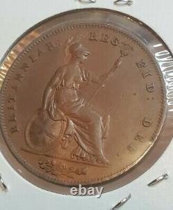 Grande-bretagne 1844 One Penny Coin Victoria Ex Haute Qualité Rare Wow