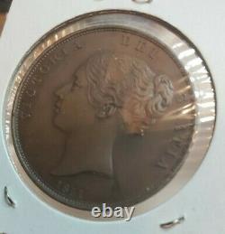 Grande-bretagne 1851 One Penny Coin Def- Victoria Ex Haute Qualité Rare