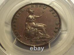 Grande-bretagne, 1853 Victoria Half Penny, 1/2 Penny. Pcgs Au 55. Double Profil