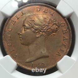 Grande-bretagne 1854 Half Penny, Young Head Queen Victoria, Mbac Ms-62