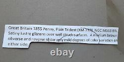Grande-bretagne 1855 Penny Plain Trident Ngc Ms 63 Bn Exceptionnel Qualité Angleterre