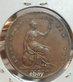 Grande-bretagne 1858 One Penny Coin Victoria Ex High Grade Wow