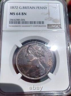 Grande-bretagne 1872 Penny Ngc Ms64