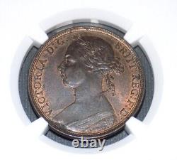 Grande-bretagne 1890 1p Penny Ngc Ms61 Rb Ms 61 England Certified Uk Unc Coin