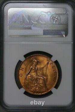 Grande-bretagne 1911 Penny Ngc Ms 65+ Rd Spectaculaire S419