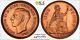 Grande-bretagne 1937 1 Penny Copper Coin S-4114 Pcgs Pr-66 Rd