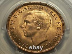Grande-bretagne, 1938 George VI Penny. Pcgs Ms 65 Rouge. 121 560 000 Mintage