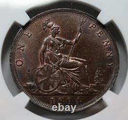Grande-bretagne Angleterre 1 Penny 1894 Ngc Unc Det. Jeune Victoria Scarce