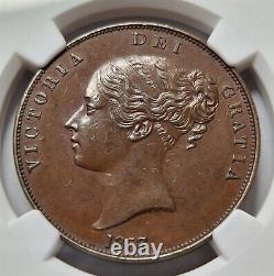 Grande-bretagne Angleterre Royaume-uni 1 Penny 1858/7 Ngc Ms 61 Bn Unc Surmonter Victoria