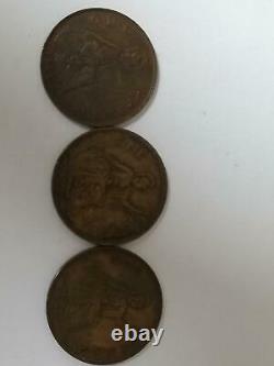 Grande-bretagne Bronze Pièce One Penny 1936-1937-1938