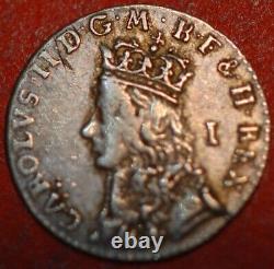 Grande-bretagne Charles II Argent 1 Penny 1660-1662 Km# 397 (8054)