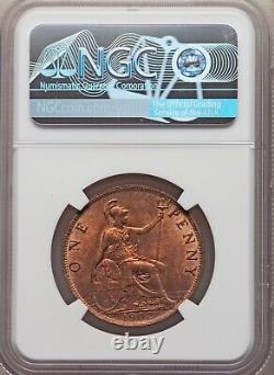Grande-bretagne Edward VII 1902 1 Penny Choice Certifié Non Circulé Ngc Ms64-rb