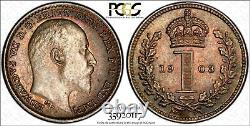 Grande-bretagne Edward VII Argent 1903 1 Penny Pcgs Pl65 Prooflike Toned Km#795