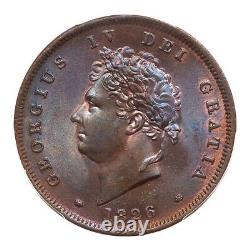 Grande-bretagne George IV 1826 1 Penny Coin Non Circulé, Certifié Pcgs Ms64-bn