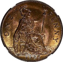 Grande-bretagne George V Bronze 1935 1 Penny Ngc Ms64 Rb Nice Toning Km# 838 (011)