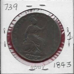 Grande-bretagne Penny=1/12 Shilling 1843 Premier Buste Découvert De La Reine VIC