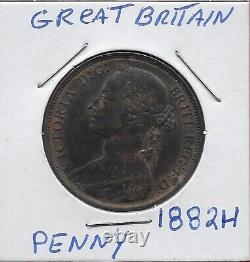 Grande-bretagne Penny=1/12 Shilling 1882-h Deuxième Lauréat Portraitbun