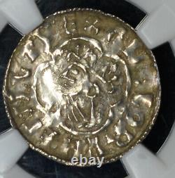 Grande-bretagne Penny 1016-1023 Ef45 Argent Ngc Cnut Marque Stamford Viking