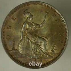 Grande-bretagne Penny 1863 Agrément Tonifié Unc A2108