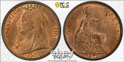 Grande-bretagne Reine Victoria 1 Penny 1897 Pcgs Non Circulé Ms65rb Pop 4/0