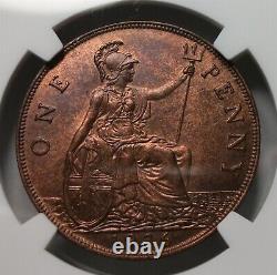 Grande-bretagne Royaume-uni Angleterre 1 Penny 1936 Ngc Ms 65 Rb Red Unc