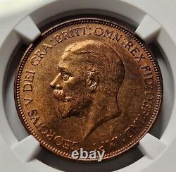 Grande-bretagne Royaume-uni Angleterre 1 Penny 1936 Ngc Ms 65 Rb Red Unc