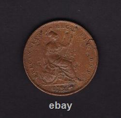 Grande-bretagne Royaume-uni Penny Victoria Coin 1849 Avec Erreur Peeling Lamination