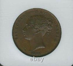 Grande-bretagne Victoria 1841 1 Penny Coin, Non Circulé, Certifié Ngc Ms63-bn