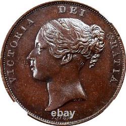 Grande-bretagne Victoria 1853 1 Penny Coin, Non Circulé, Certifié Ngc Mme 63-bn